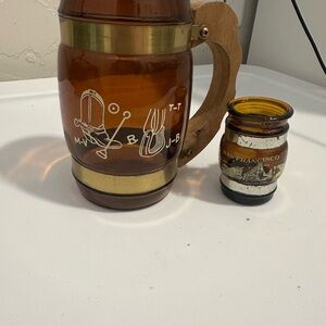 Amber Glass Beer Mug and Shot Glass Set